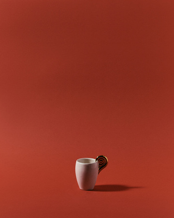 ARIES white espresso cup with golden horn
