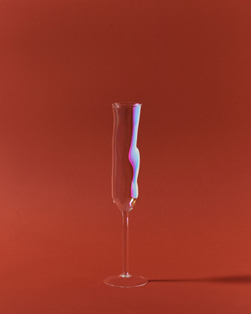 CAMELOPARDALIS champagne glass rainbow effect
