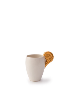 ARIES white cup with golden horn