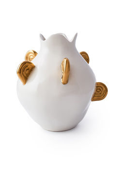 Aries white vase with golden horns