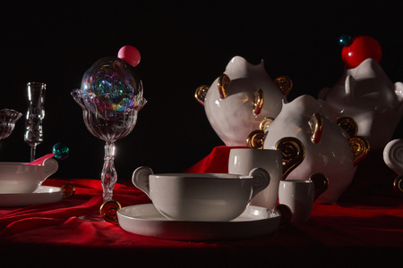 ARIES white bowl with white horns