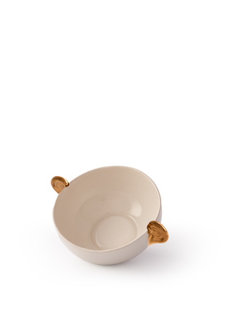 ARIES white bowl with golden horns