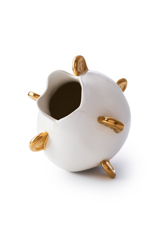 Aries white vase with golden horns