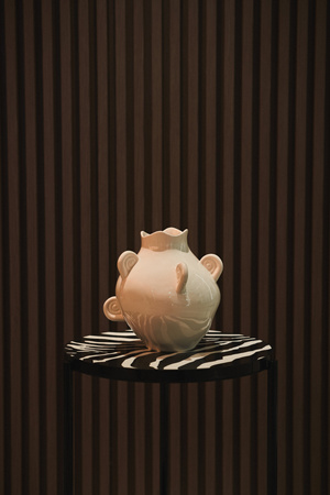 Aries white vase with white horns