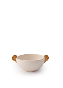 ARIES white bowl with golden horns