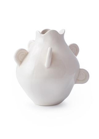 Aries white vase with white horns